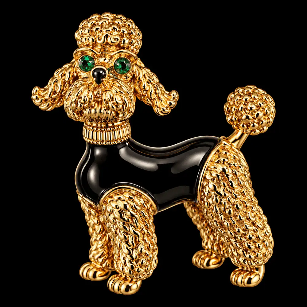 Golden Needle London Poodle Brooch