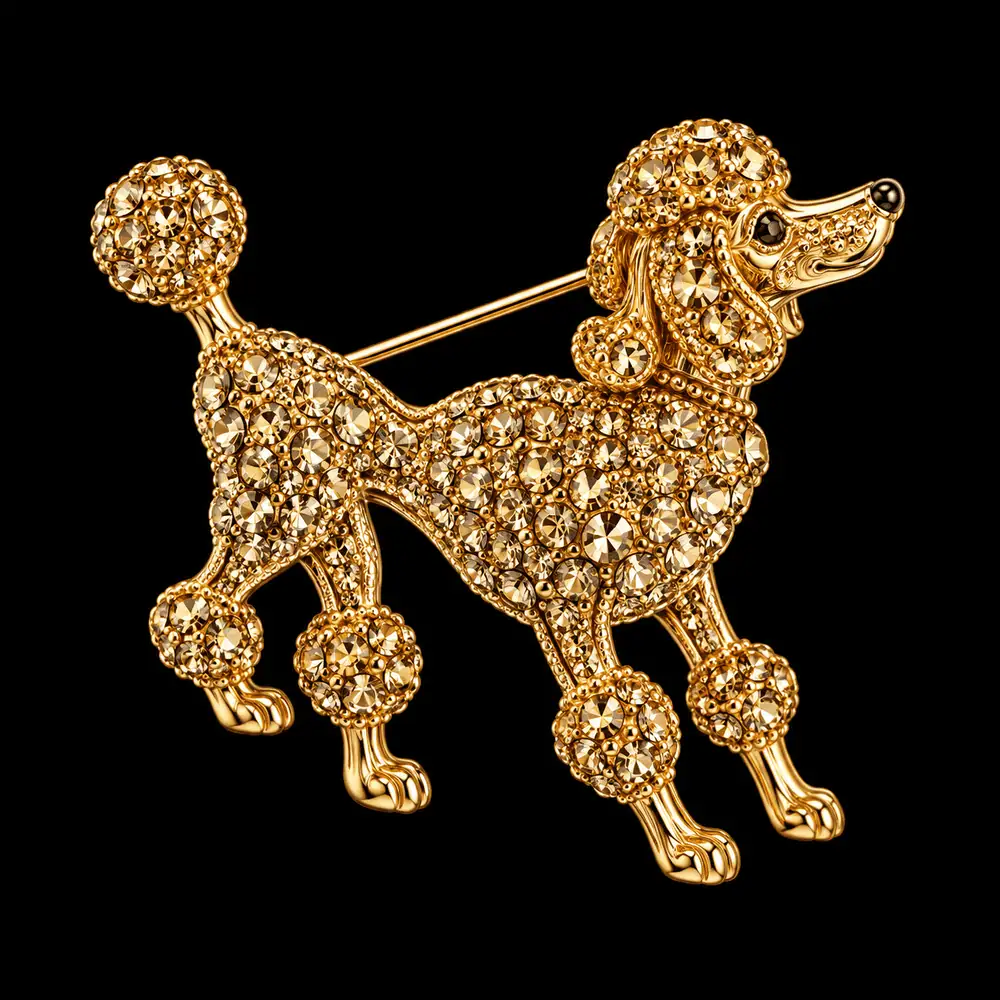Golden Needle London Poodle Brooch