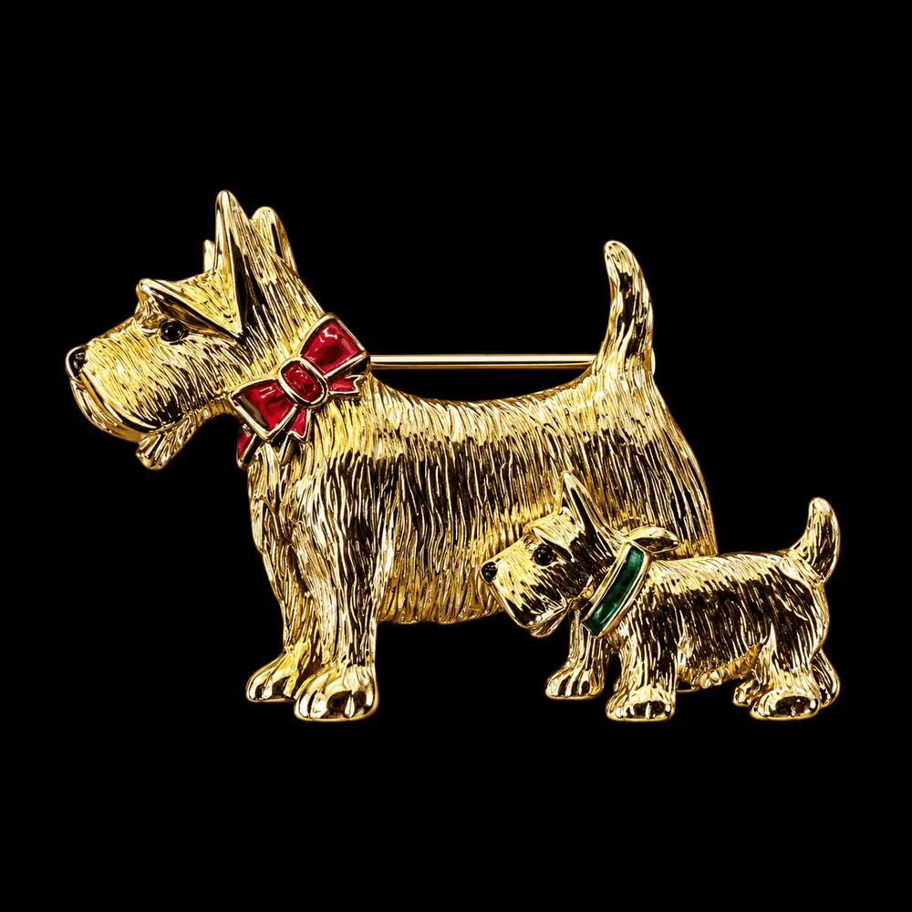 Golden Needle London Dog Brooch