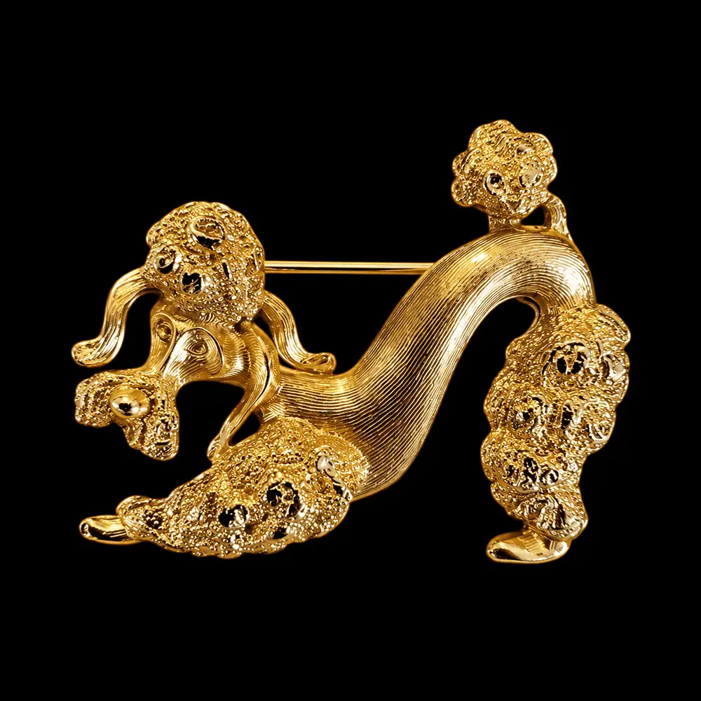Golden Needle London Poodle Brooch