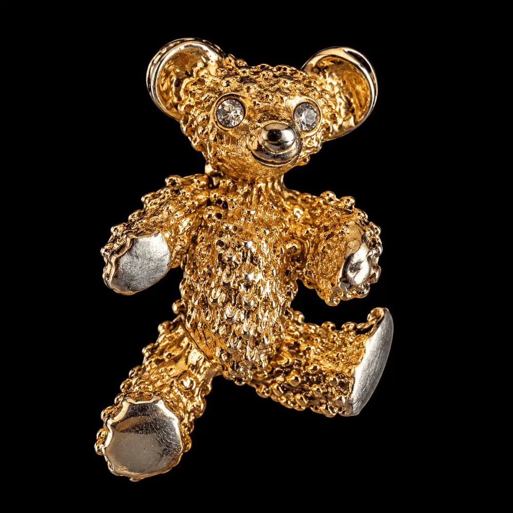 Golden Needle London Teddy Bear Brooch