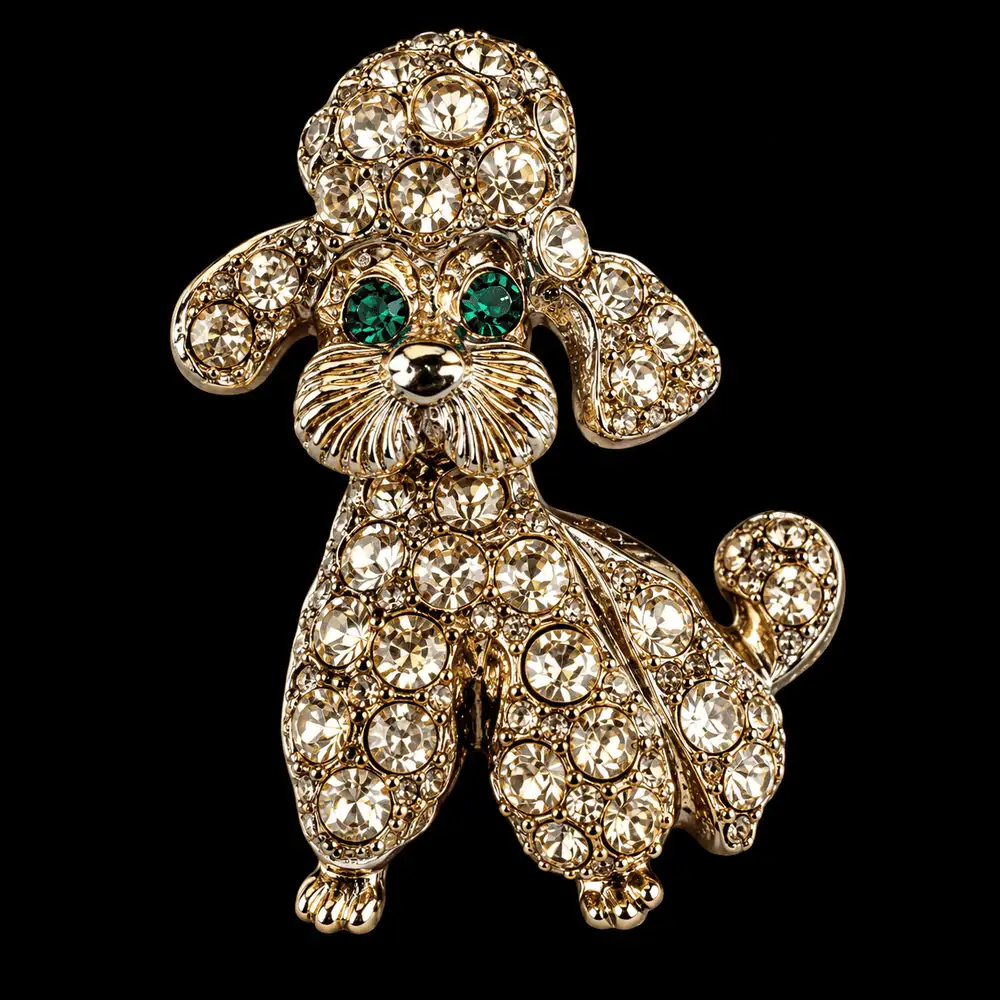 Golden Needle London Poodle Brooch