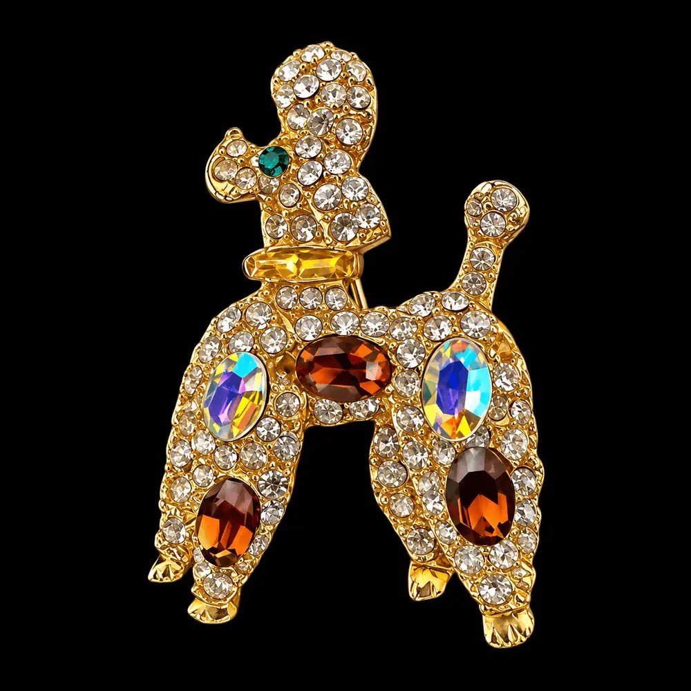 Golden Needle London Poodle Brooch