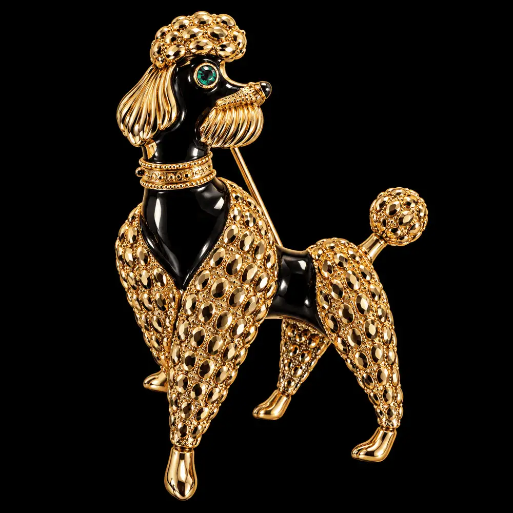 Golden Needle London Poodle Brooch