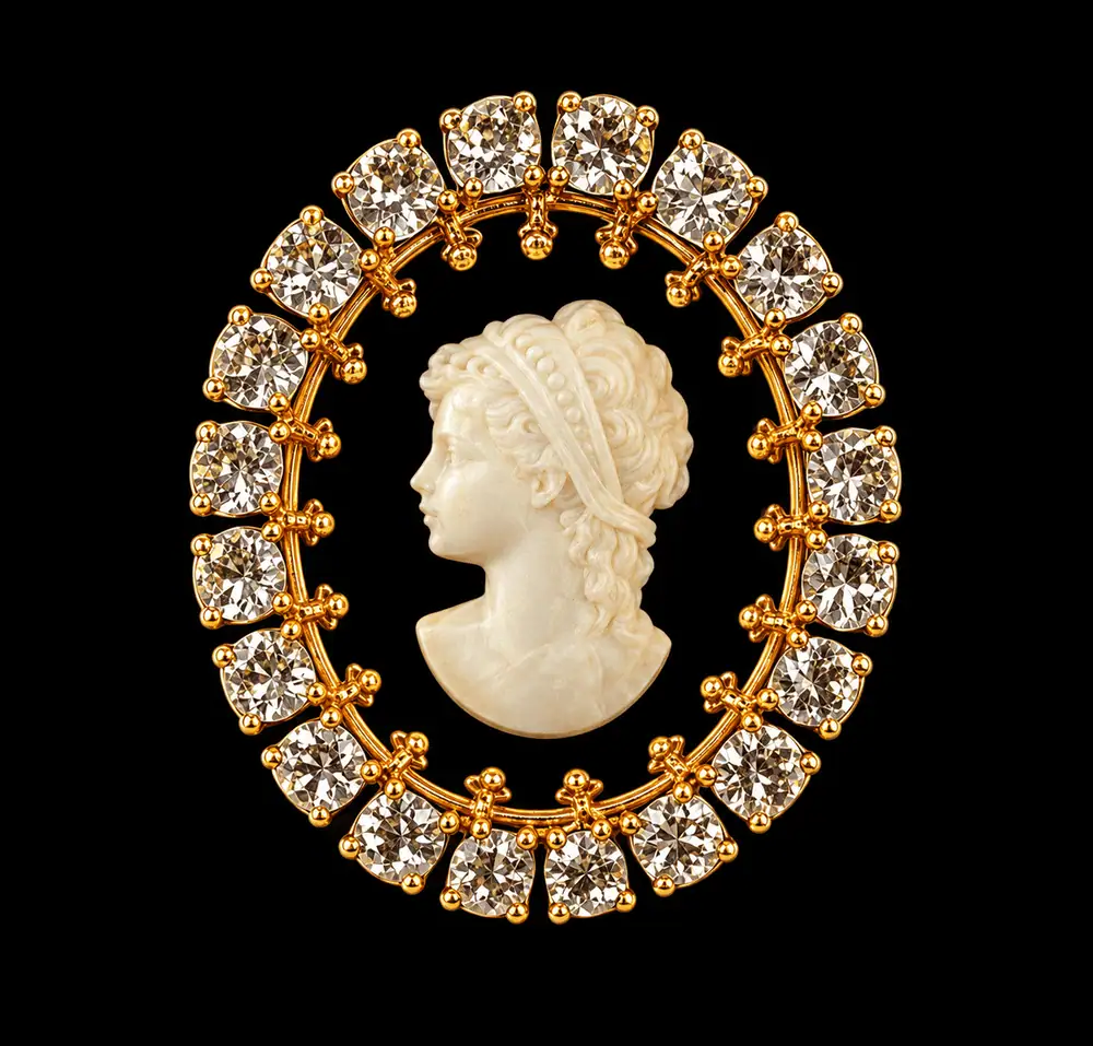 Golden Needle London Cameo Brooch